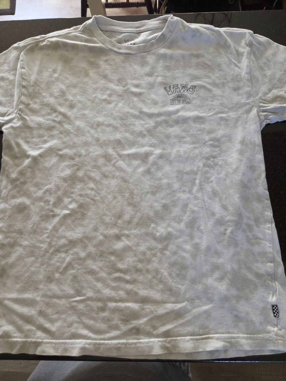 Vans White Short Sleeve Tee with Small Chest Logo